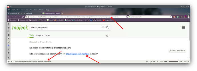 Demonstration of UX issue. Proffered link is missing cookieless URL parameters.