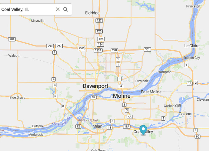 Map of the Quad Cities.