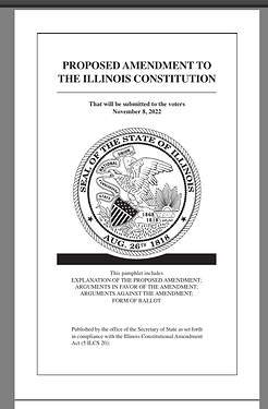 The cover of the proposed amendment pamphlet taken from a PDF.