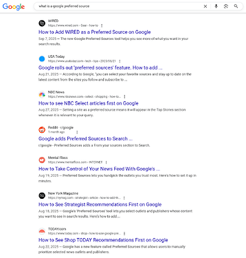 What is a Google preferred source?